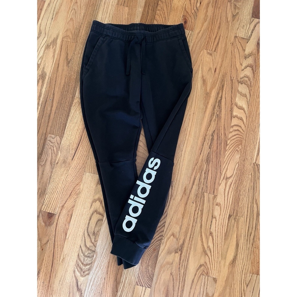 Adidas Joggers‎ Womens Medium 12-14 Black Spell Out Track Bottoms M Jogging Gym